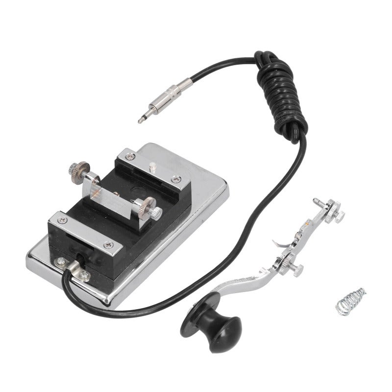 Morse Code Key: Stainless Steel HYK4 Model - Electroplated for Longevity, Bottom Cushion for Desk Protection, High Hardness via Heat Treatment CW Telegraph for Beginner Learning, Short Wave Radio Comm - Image 1