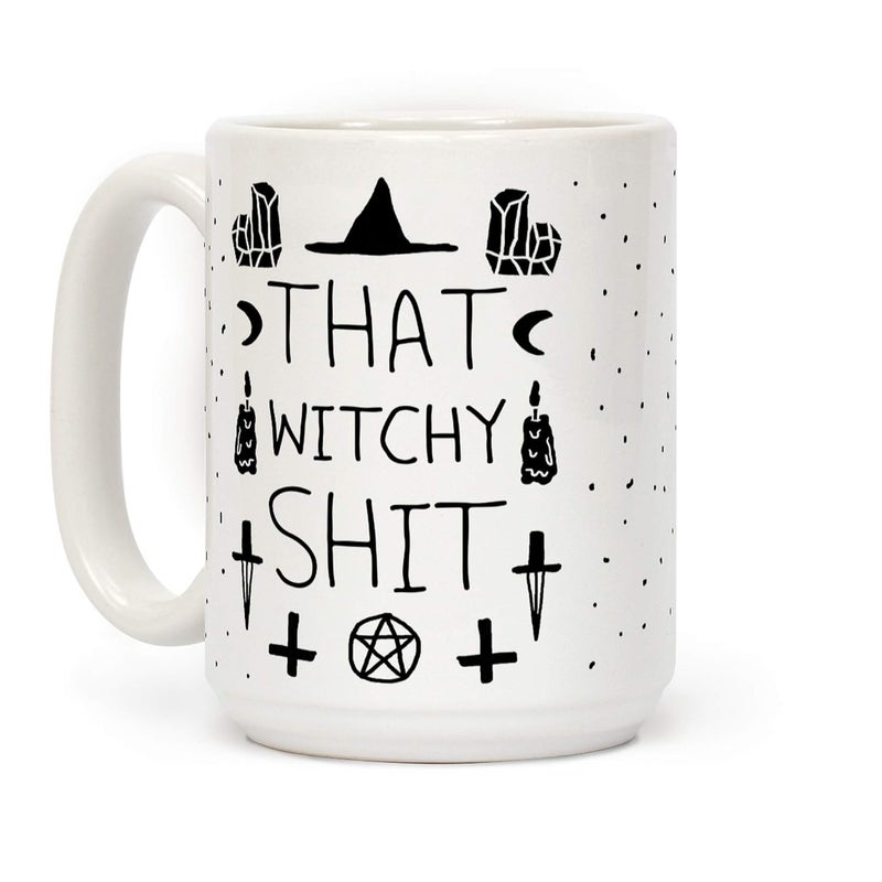 VIGAT That Witchy Shit White 15 Ounce Ceramic Coffee Mug