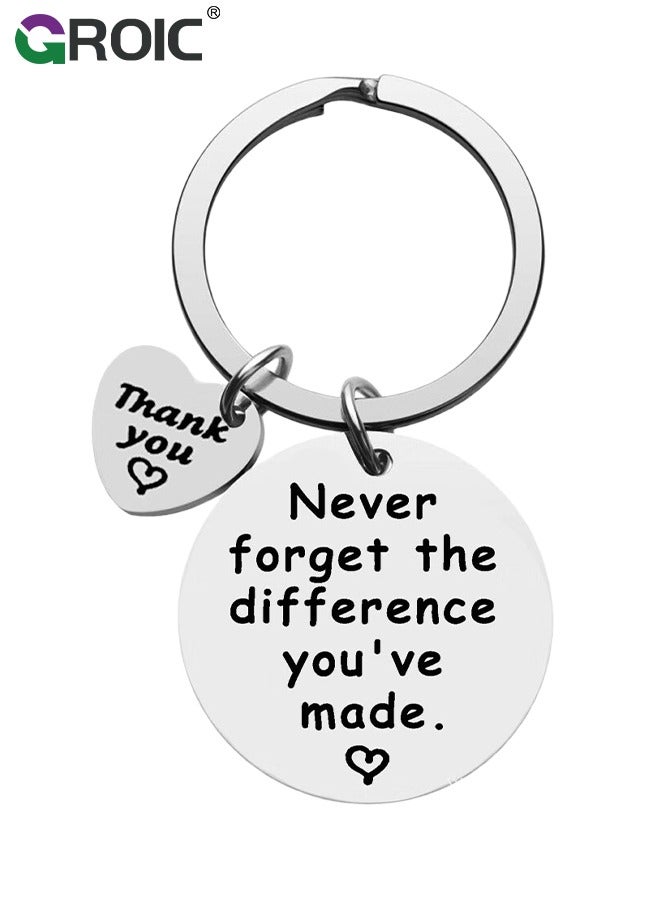 GROIC Car Keychain Birthday Gifts for Boyfriend Husband Love Keychain Valentines Gifts for Wife Girlfriend Anniversary Present,''Never forget the difference you've made'' Key Chain  - Image 1