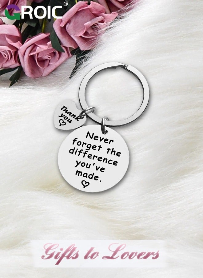 GROIC Car Keychain Birthday Gifts for Boyfriend Husband Love Keychain Valentines Gifts for Wife Girlfriend Anniversary Present,''Never forget the difference you've made'' Key Chain  - Image 3