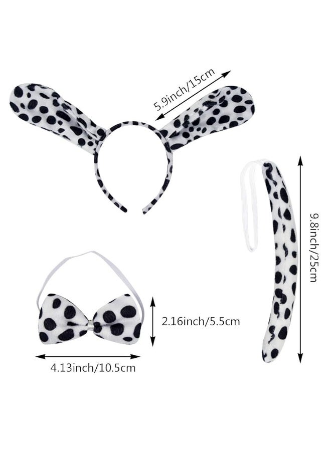 Dxhycc Dalmatian Costume Set Dog Ears Headband Bowtie Tail Tutu for Kids Girls Boys Halloween Costume Cosplay Party - Image 3