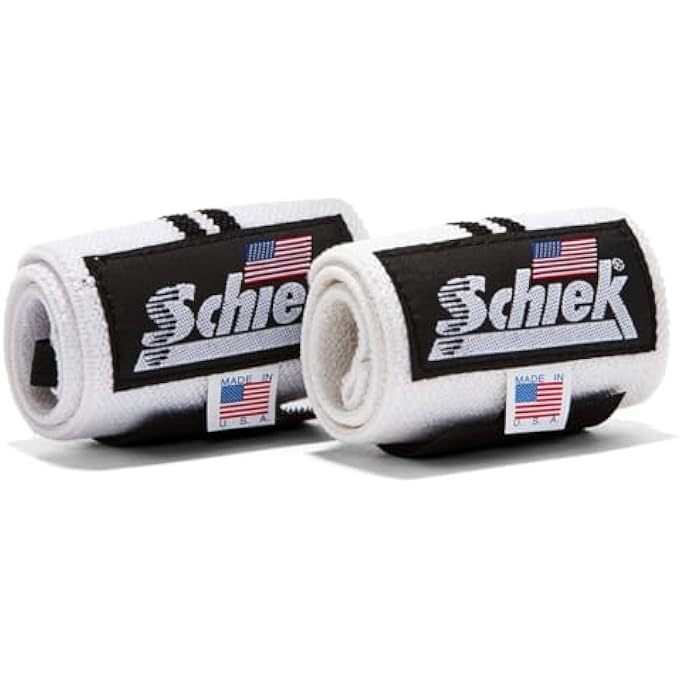 Schiek Wrist Wraps 18" White Free Weight Training - Image 1
