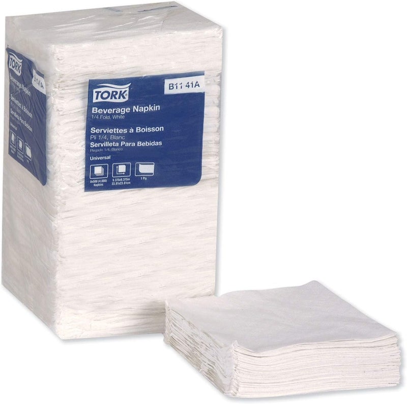 Tork SCA na Tork B1141A Universal Beverage White 1Ply 14 Fold Width x 938 Length Case of 8 500 per Pack 4000 Napkins 938 x 938 - Image 2