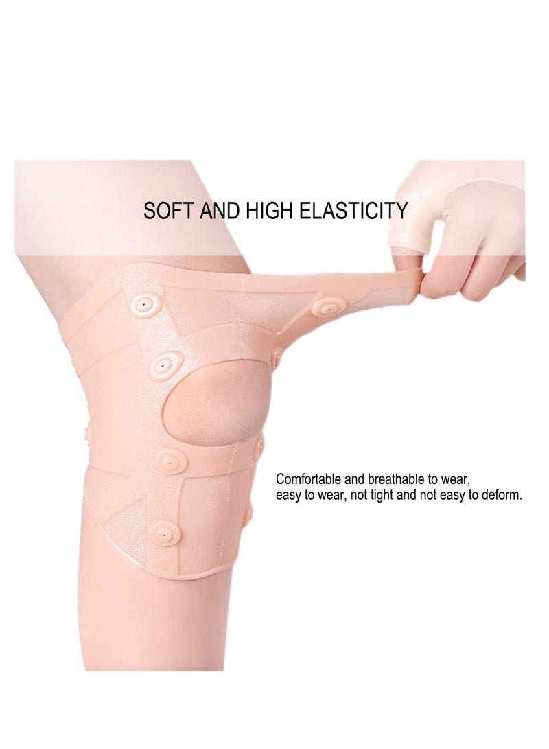 Y&D Knee Brace Ultra Thin Silicone Compression Sleeve Support Waterproof Magnetic Massage Pad Protector Relief Pain for Meniscus Tear Arthritis Ligament Injury Recovery (L Size)  - Image 4