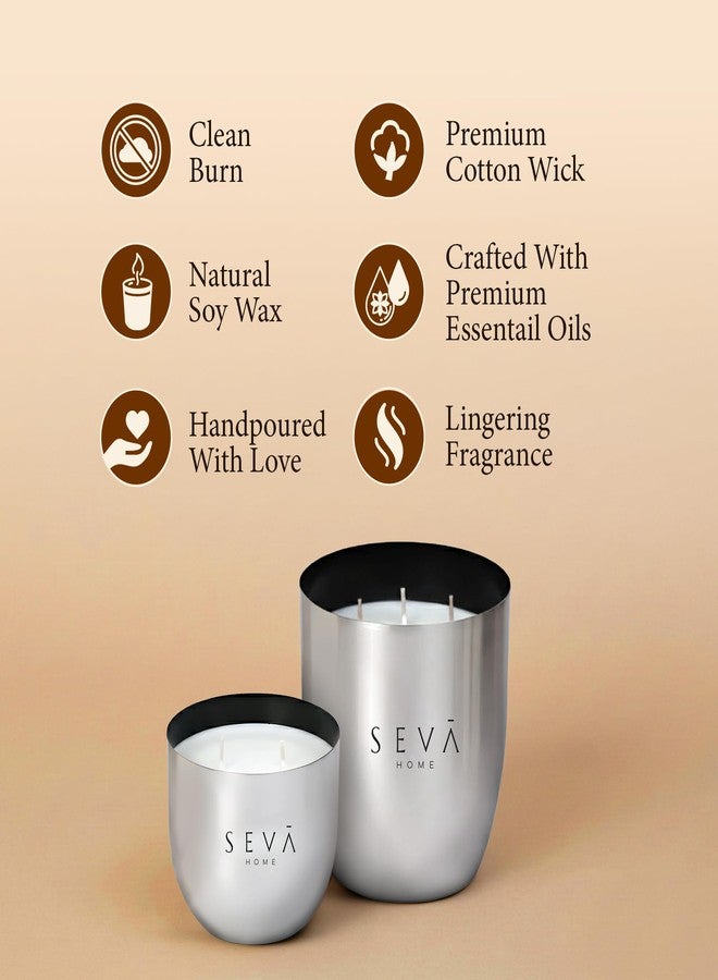 SEVA HOME Heirloom Aqua Scented Candle Gift Set (Pack of 2) | Luxury Aroma & Home Décor | Peppermint & Coriander | Natural Soy Wax | 40-55 Hour Burn - Image 5
