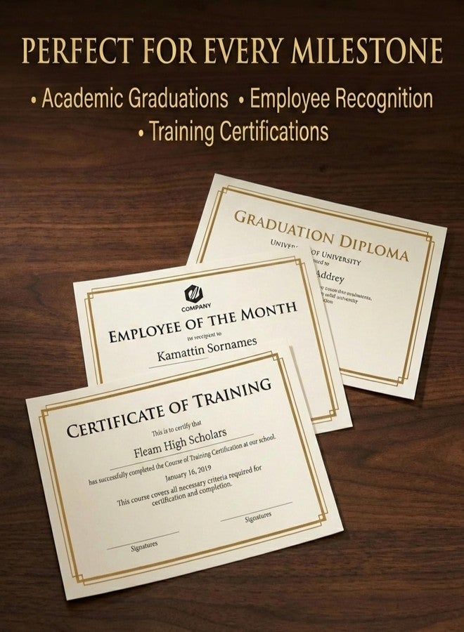 PaperDirect Foil Elegance Specialty Certificates, 50 Sheets of 38lb Cream Paper, 8½" x 11", Double Gold Foil Border, Perfect for Awards, Students, Employees, Volunteers, Course Completion, Diplomas - Image 5