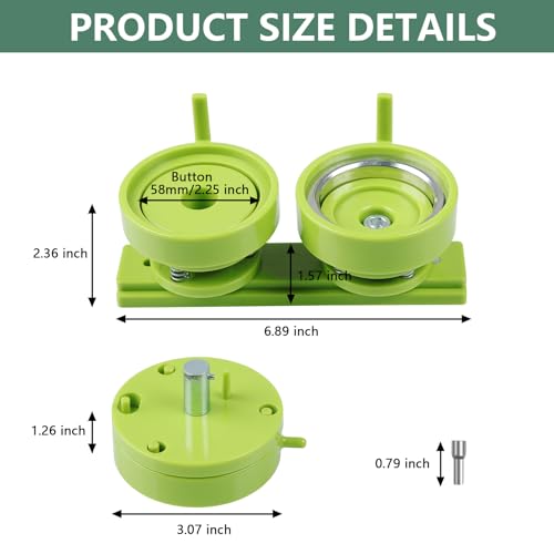 MK.Bear Button Maker Mold 2.25 inch/58mm, Interchangeable Die Mold Button Making Mold Suitable for Slide Pin Press Machines Button Maker Machine Button Badge Press - Image 2