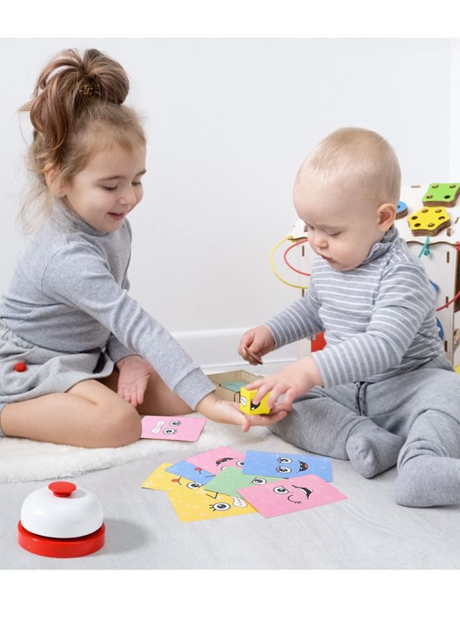 Beauenty Wooden Puzzle Building Cubes Funny Faces With Bell - Image 3