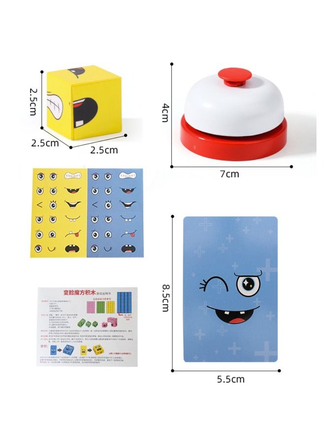 Beauenty Wooden Puzzle Building Cubes Funny Faces With Bell - Image 4
