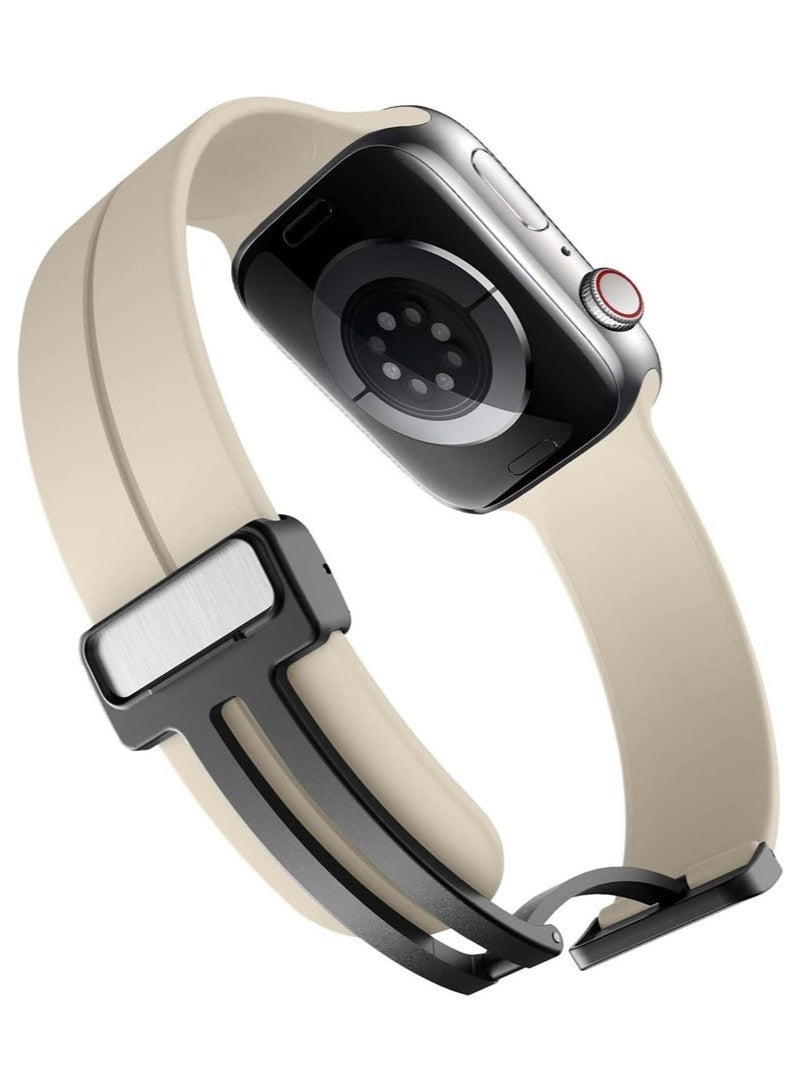 DUSALA Magnetic Silicone Watch Band 38mm/40mm/41m Quick Release Strap for Men & Women Soft Skin Friendly Sport Replacement Band for Smartwatch & Analog Watches Durable, Waterproof, Magnetic Folding Clasp for All-Day Comfort - Image 2