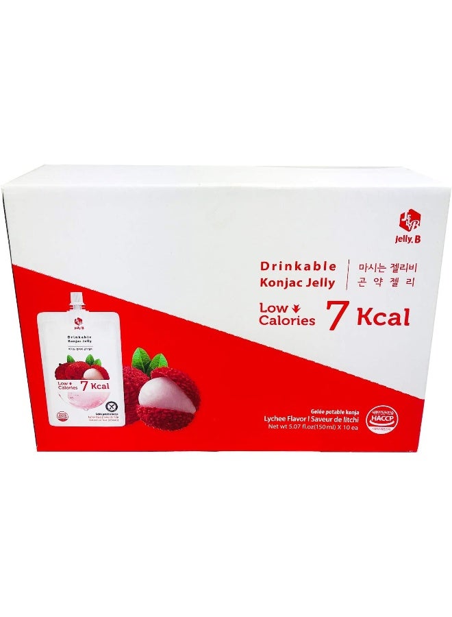 Jayone جيلي بي هلام كونجاك القابل للشرب (10 عبوات سعة 150 مل) - 0 جرام سكر، فقط 7 سعرات حرارية لكل عبوة (ليتشي) - Image 2