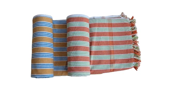 ASH Traders Bath towels Khadi Cotton Manufactured SIRCILLA 33 * 66 inches (Pack of 2 PCS).Large Size Pure Cotton Multi Colour Towels Suitable for All Men and Women - Image 1