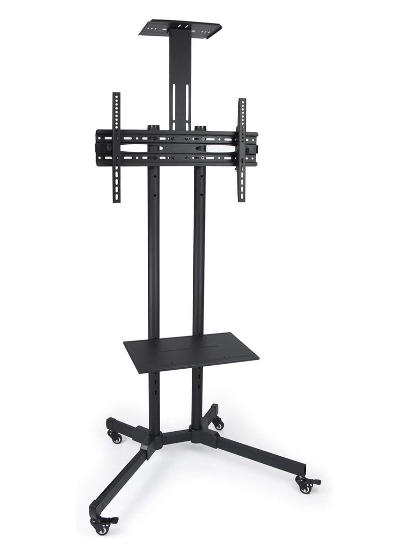 ELTRAZONE TV Stand Wall Brackets with Wheels,Rolling TV Cart for 32-70 Inch LCD LED OLED Flat Panel Plasma Screens, Mobile Floor TV Stand with Height Adjustable Shelf, Holds up to 132 lbs  - Image 1
