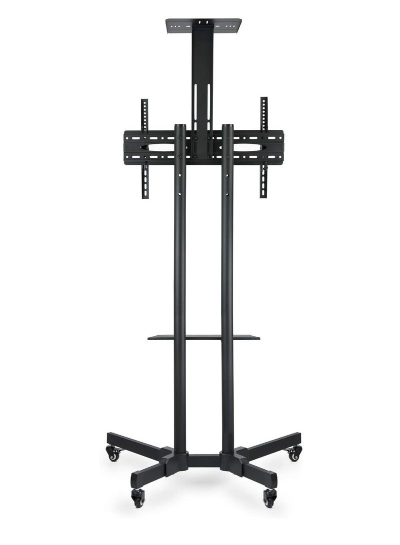 ELTRAZONE TV Stand Wall Brackets with Wheels,Rolling TV Cart for 32-70 Inch LCD LED OLED Flat Panel Plasma Screens, Mobile Floor TV Stand with Height Adjustable Shelf, Holds up to 132 lbs  - Image 4