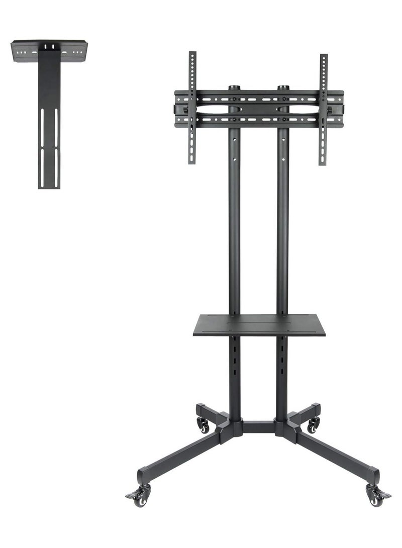 ELTRAZONE TV Stand Wall Brackets with Wheels,Rolling TV Cart for 32-70 Inch LCD LED OLED Flat Panel Plasma Screens, Mobile Floor TV Stand with Height Adjustable Shelf, Holds up to 132 lbs  - Image 5