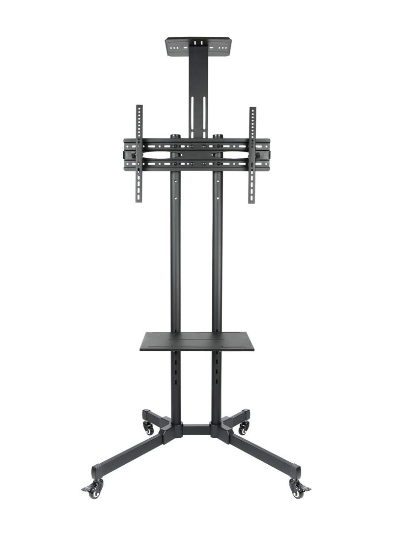 ELTRAZONE TV Stand Wall Brackets with Wheels,Rolling TV Cart for 32-70 Inch LCD LED OLED Flat Panel Plasma Screens, Mobile Floor TV Stand with Height Adjustable Shelf, Holds up to 132 lbs  - Image 3