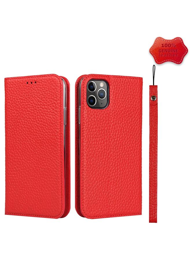 Zaboon Case For iPhone 11 Pro Max Litchi Genuine Leather Phone Case - Image 1