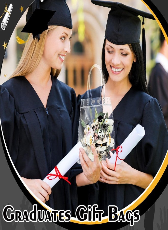 Zhanmai 24 Pcs 2026 Graduation Gift Bags with Handles, Class of 2026 Gifts, Clear Plastic Reusable PVC Bag Graduation Goodie Bags Graduations Day Grad Party Supplies, 8.2 x 5.9 x 3.1 in(Black - Image 5
