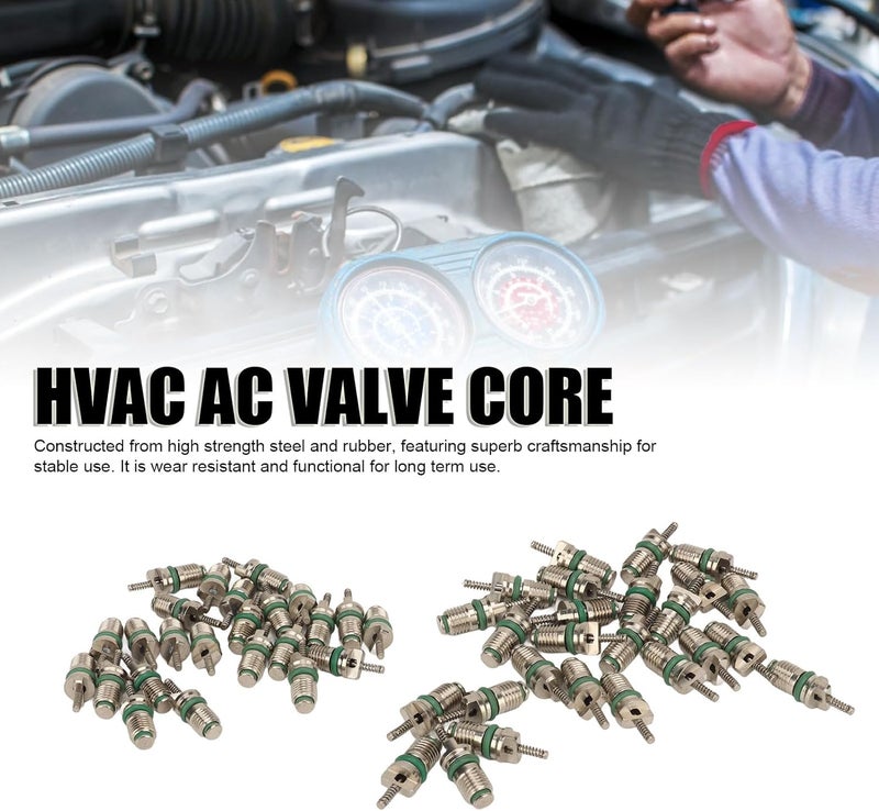 بكرة مكيف الهواء، 50 قطعة من بكرة مكيف الهواء للسيارات R134A، مجموعة صمامات HVAC مقاومة للضغط من الفولاذ للمركبات - Image 2