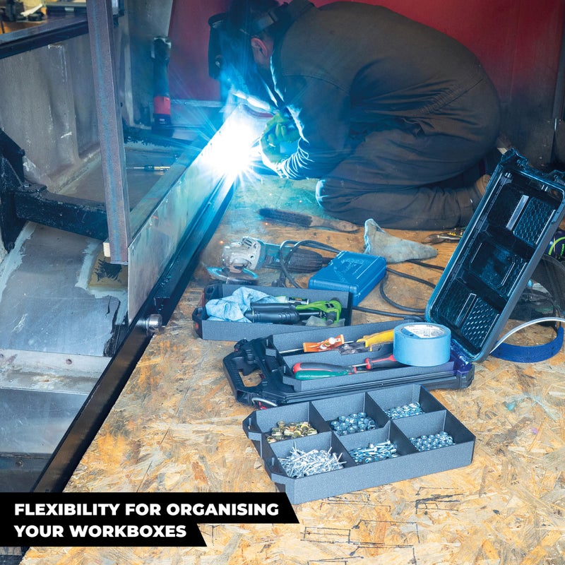 StealthMounts Six PacTray | 6-Compartment ABS Tool Tray Compatible with Milwaukee PACKOUT | Organiser for Tools, Nuts, Bolts & Small Parts | Workshop, Garage & Van Storage | Made in the UK - Image 2