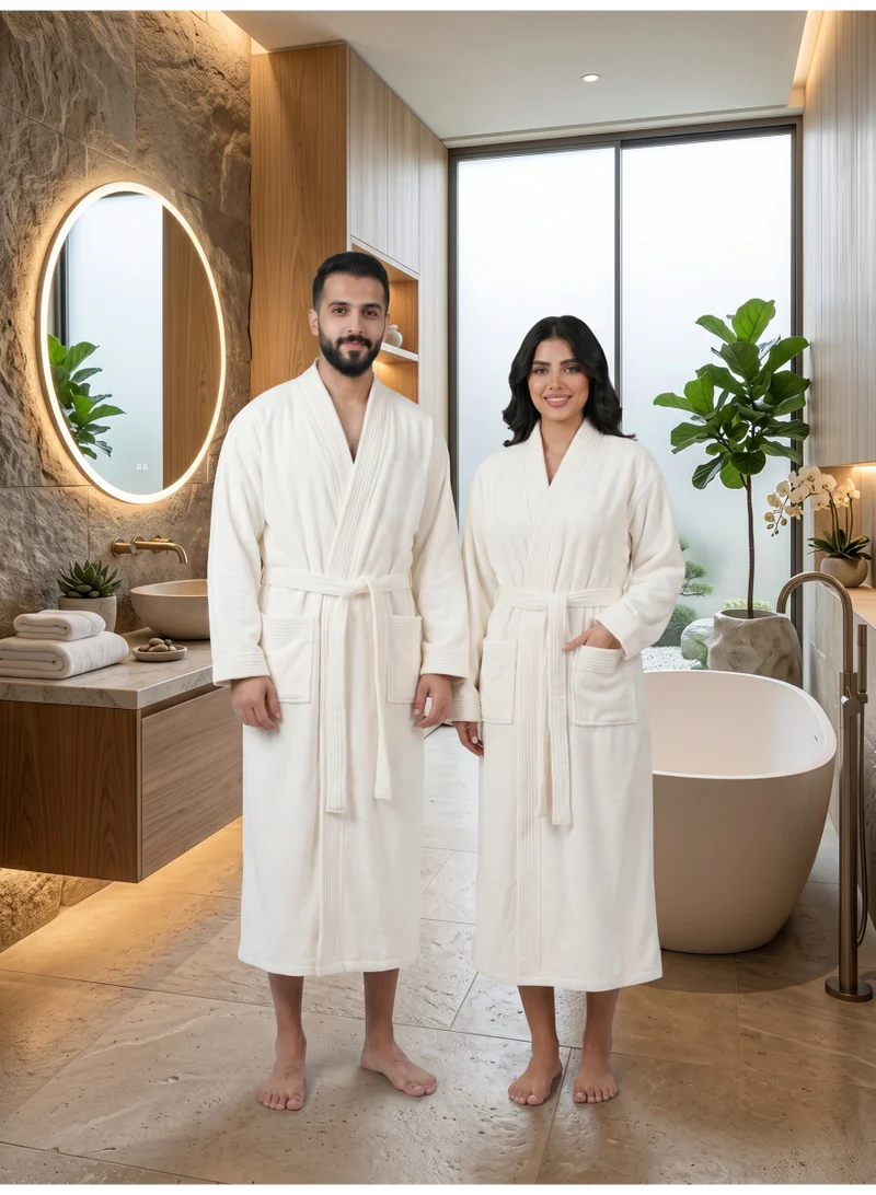 Donetella Bathrobe for Men & Women L Size - Kimono Collar, Highly Absorbent, Quick Dry, Soft Spa Robe with Belt & Pockets - Microfiber 330 GSM, Everyday Use