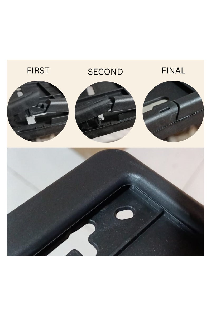 إيتافا إطار لوحة أرقام السيارة القصير – دبي | حامل لوحة رقم مع 8 براغي تثبيت | غطاء لوحات فاخر | حماية أمامية وخلفية للسيارات – لإمارة دبي - Image 3