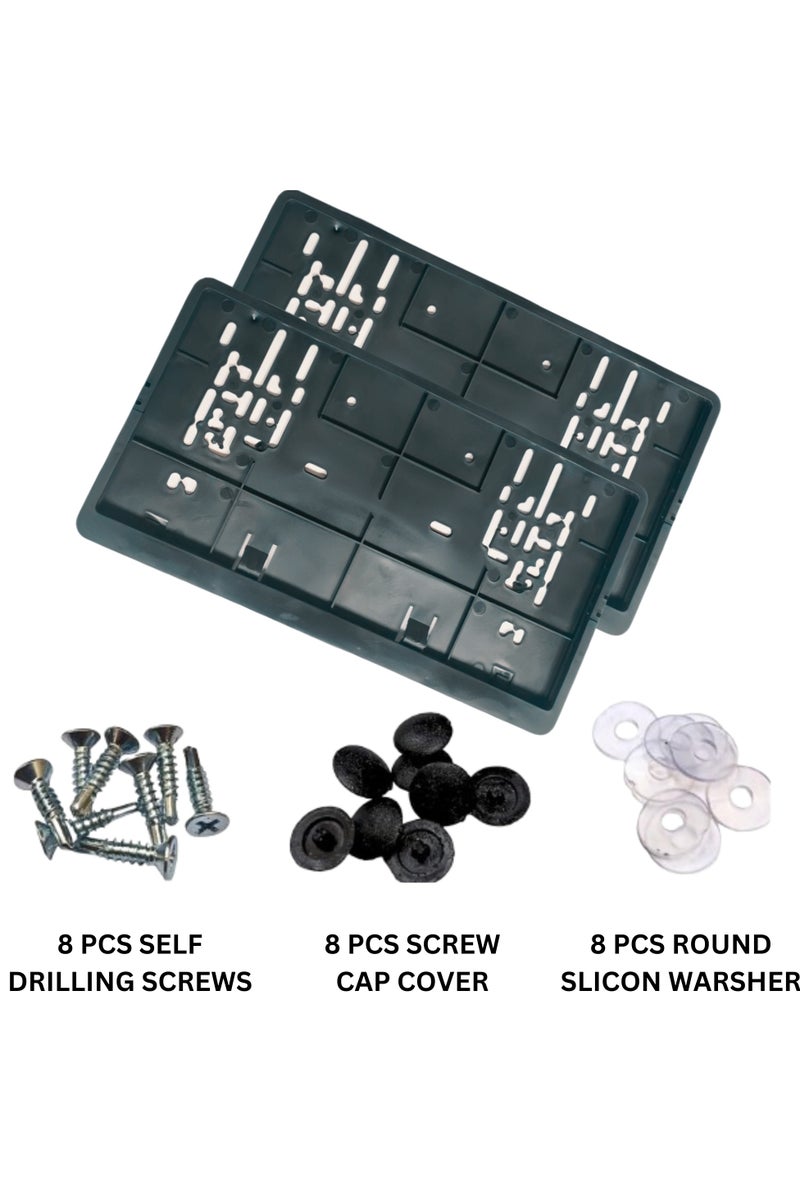 إيتافا إطار لوحة أرقام السيارة القصير – دبي | حامل لوحة رقم مع 8 براغي تثبيت | غطاء لوحات فاخر | حماية أمامية وخلفية للسيارات – لإمارة دبي - Image 4