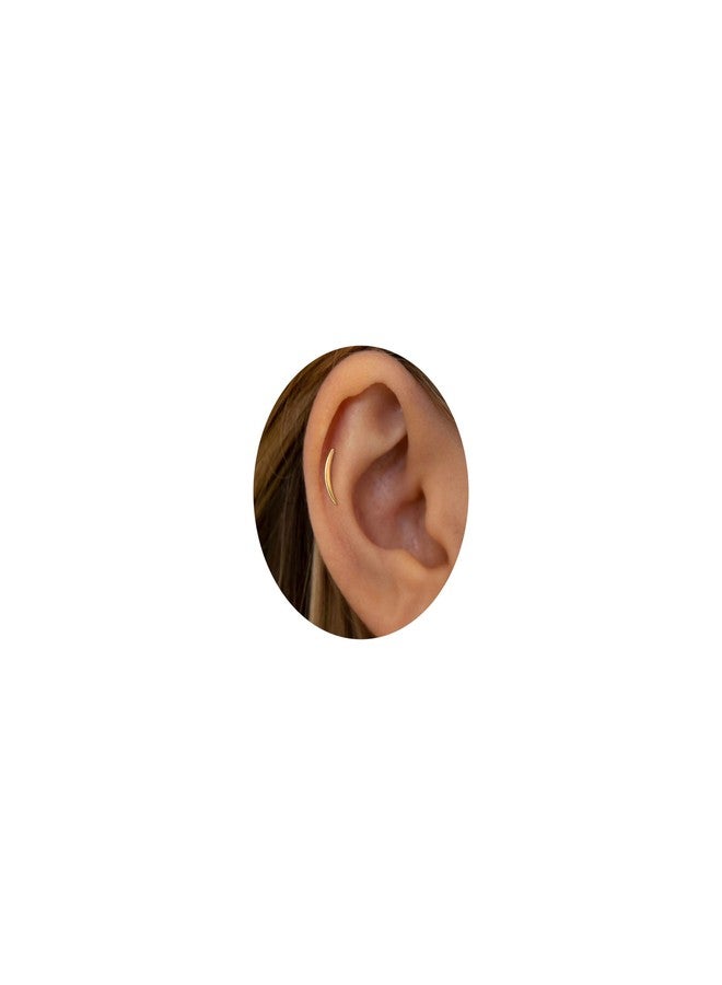 NONTAI 16G Climber Titanium Stud Threadless Flat Back Earrings Gold, Cartilage Tragus Helix Stud Conch Piercing Jewelry - Image 1