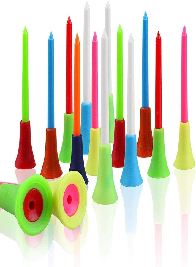 Crestgolf Rubber Cushion Top Plastic Golf Tees Mixed Colors Pack of 50pcs (3-1/4") - Image 1