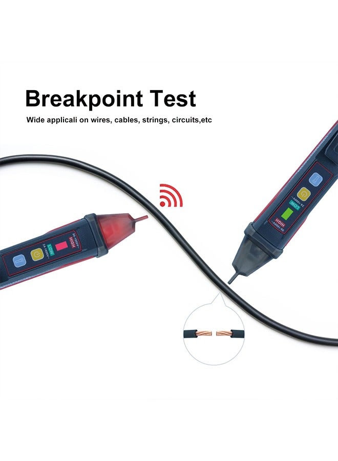 UNI-T Non-Contact AC Voltage Tester Pen, 24V-1000V Volt Detector Pen, Dual Range Live/Null Wire Tester Circuit Tester with LCD Display, Buzzer Alarm, Flashlight (UT12E) - Image 3