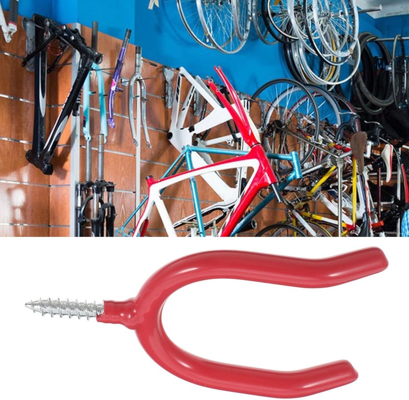 WOONEKY Heavy Duty U-Shape Garage Tool Hanger with Screws, Wall Mounted Utility Storage Hooks for Shovels Rakes Brooms, Red Coated Metal Organizer for Workshop and Garden Shed - Image 4