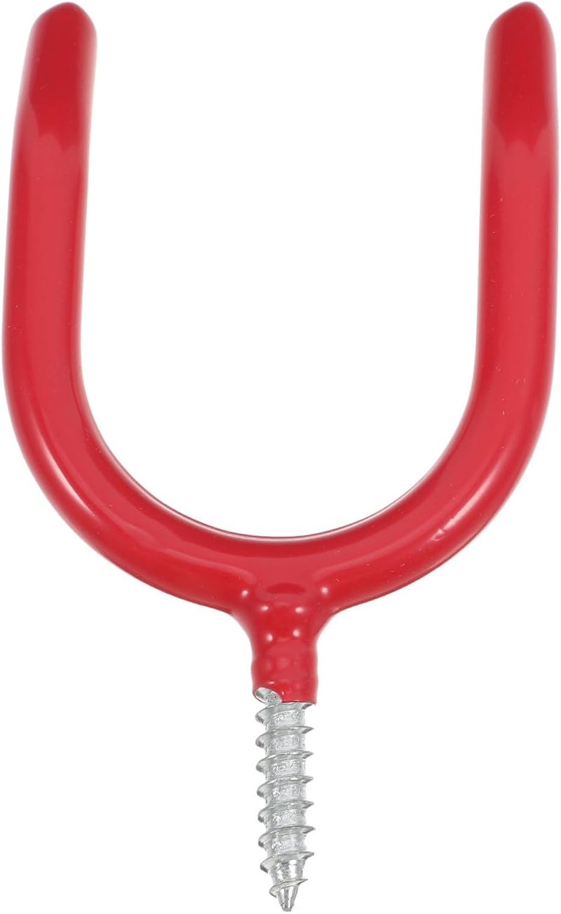 WOONEKY Heavy Duty U-Shape Garage Tool Hanger with Screws, Wall Mounted Utility Storage Hooks for Shovels Rakes Brooms, Red Coated Metal Organizer for Workshop and Garden Shed - Image 1