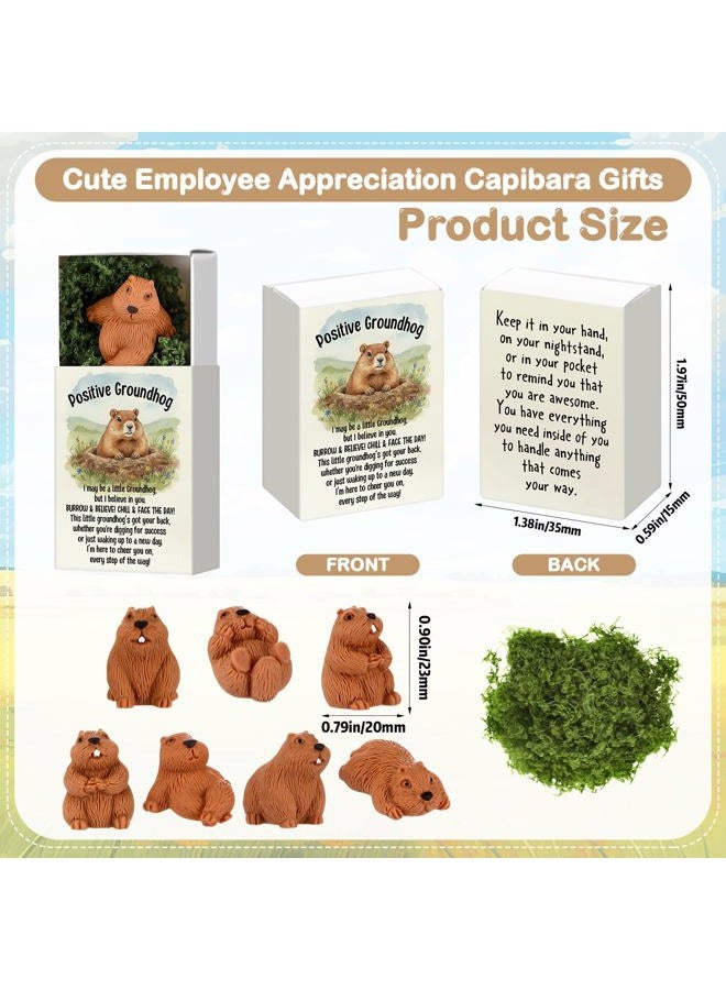 Cinnvoice 25 Set Valentines Day Gifts Bulk for Coworkers Employees Funny Desk Pets Cute Ornaments Positive Thank You Inspirational Card Box Office Valentine's Party Favors (Groundhog) - Image 2