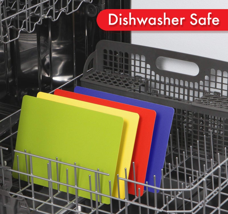 Dexas Heavy Duty Grippmat Flexible Cutting Board Set of Four 8 x 11 inches - Image 5