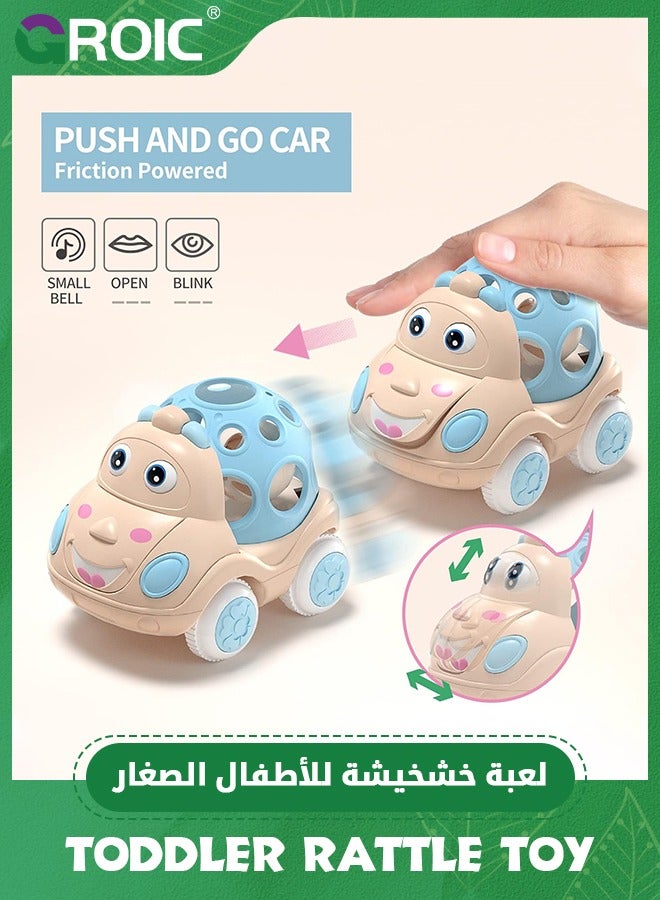 GROIC 3PCS Baby Toy Cars, Babies Car Toys,Rattles Push and Go Rattle Trucks for Infant Toddler Gifts,Cartoon Inertial Toy Car,Pull Back Car Toy - Image 5