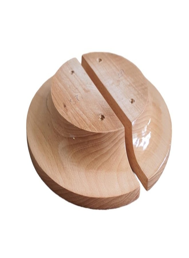 CURIOFACT Beechwood Door Handles, Round Deisgn, Wardrobe Handles, Pair of 2 Half Round Handles (Beechwood Handle, 8 inch Dia) - Image 3