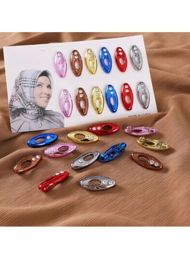 Sky Shine 12PCS Essentials Straight Hijab Pins – Fashion Safety Pins for Scarves, Clothing & Baby Nappies – Secure Locking Brooch Clips for Women - Image 1