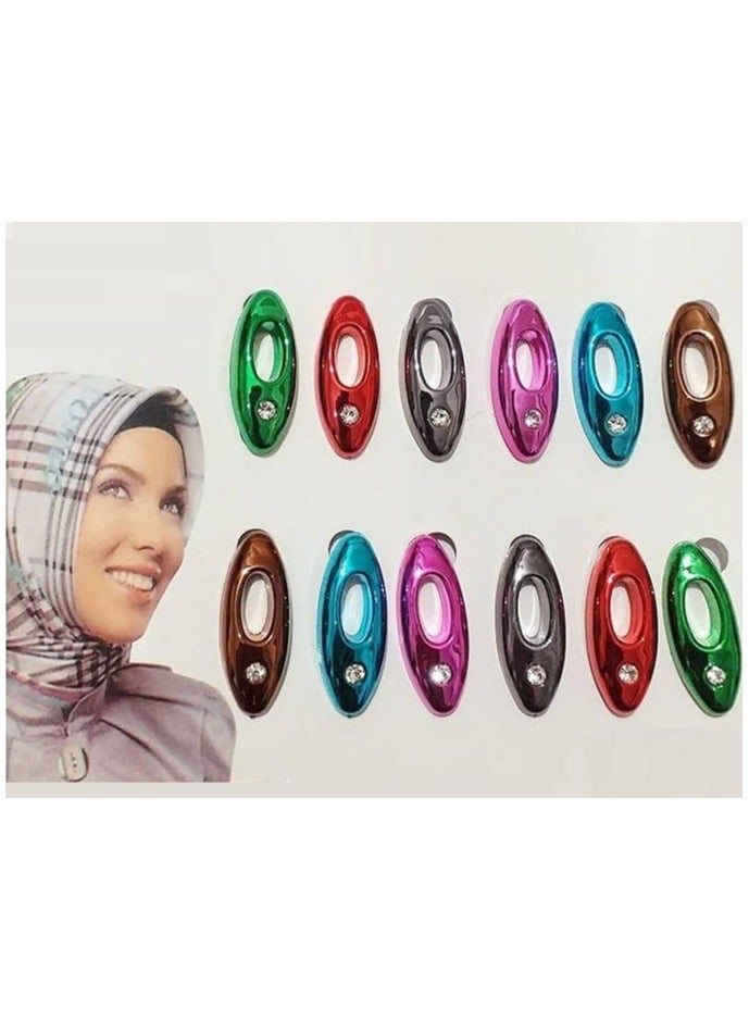 Sky Shine 12PCS Essentials Straight Hijab Pins – Fashion Safety Pins for Scarves, Clothing & Baby Nappies – Secure Locking Brooch Clips for Women - Image 2