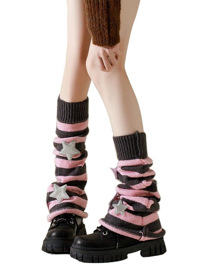 Realfrog Leg Warmers For Women Girls Trendy Pile Socks Star Pattern Knitted Leg Warmers Y2k Socks Kawaii 80s Party Accessories Clothes - Image 1