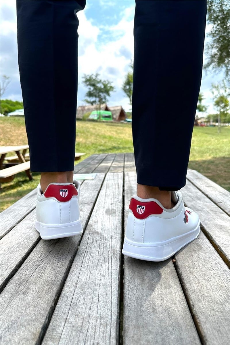 Liger Unisex Sneakers Casual Sports Shoes WHITE - RED  - Image 3