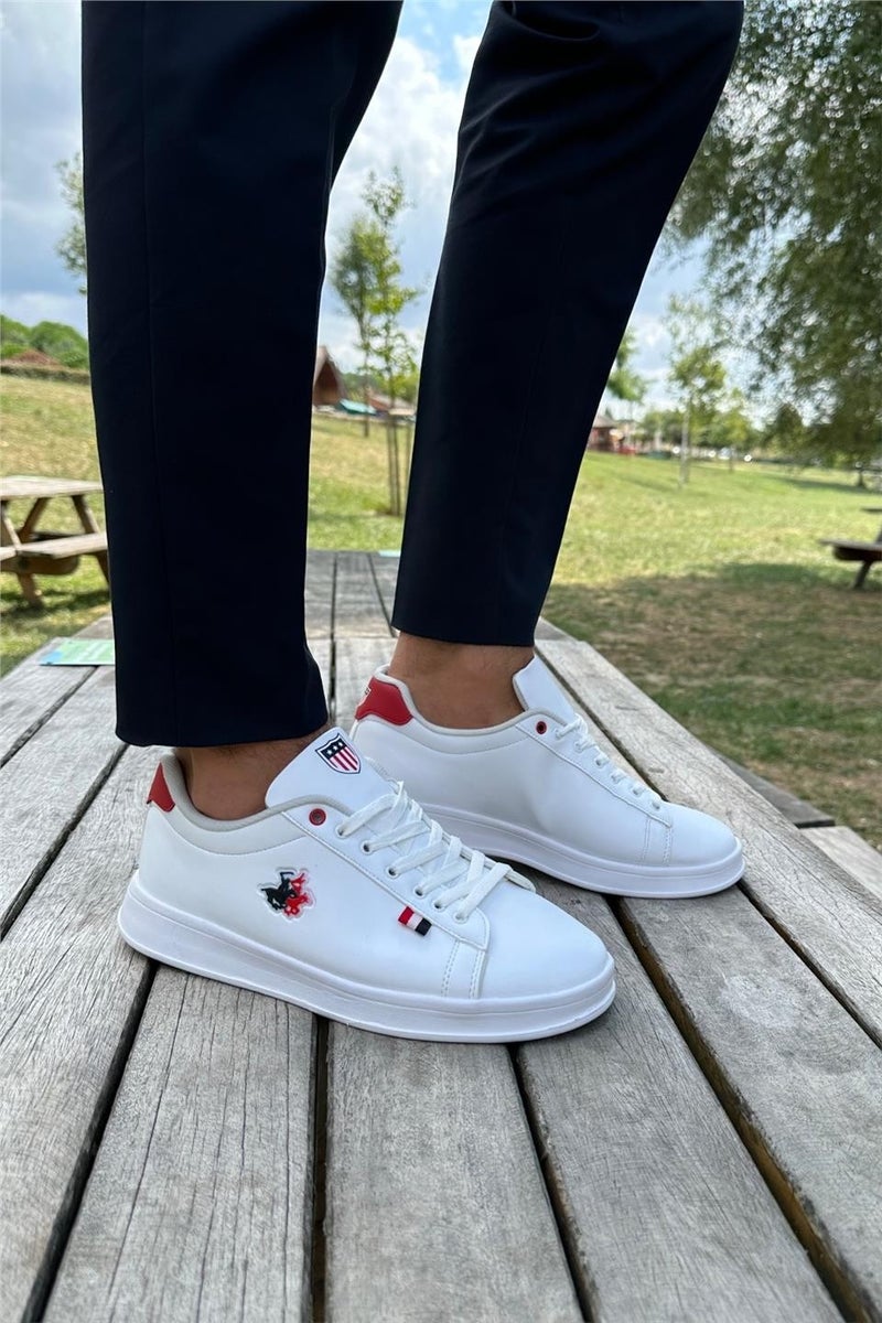 Liger Unisex Sneakers Casual Sports Shoes WHITE - RED  - Image 5