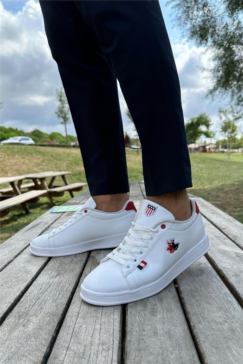 Liger Unisex Sneakers Casual Sports Shoes WHITE - RED  - Image 4