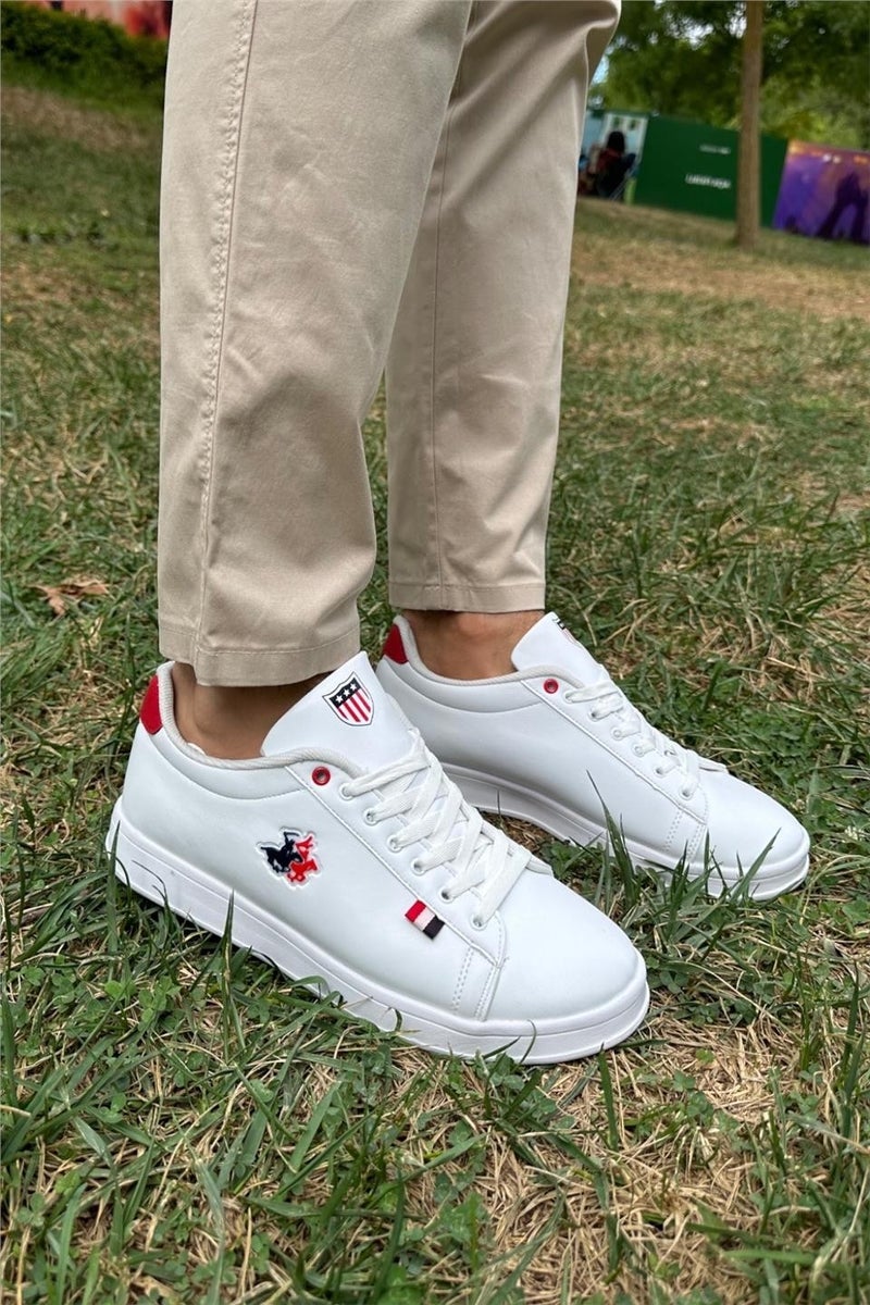 Liger Unisex Sneakers Casual Sports Shoes WHITE - RED  - Image 2
