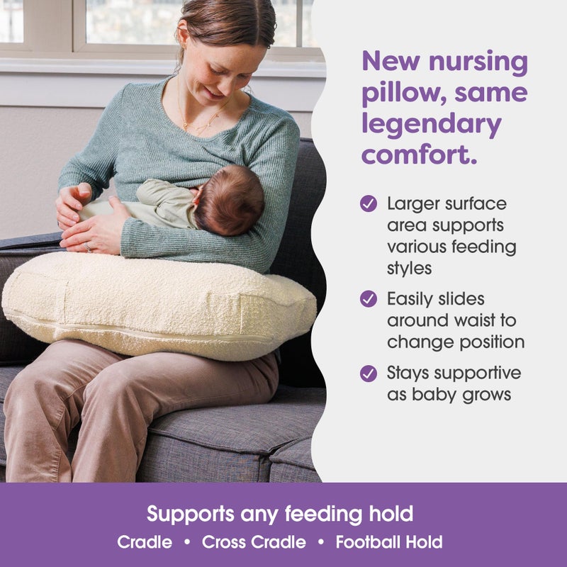 Boppy Nursing Pillow - Ergonomic Bottle & Breastfeeding Pillow with High, Firm, Large Area, Water-Repellent Cushion with Washable Cover; Baby Safety Alliance Verified - Oatmeal Boucle - Image 2