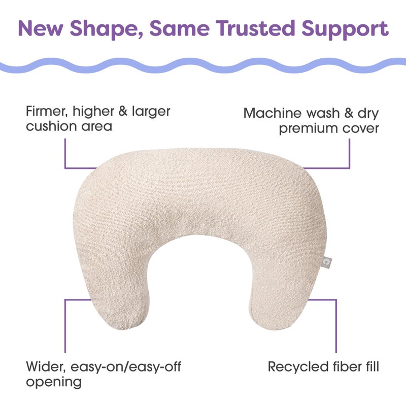 Boppy Nursing Pillow - Ergonomic Bottle & Breastfeeding Pillow with High, Firm, Large Area, Water-Repellent Cushion with Washable Cover; Baby Safety Alliance Verified - Oatmeal Boucle - Image 5