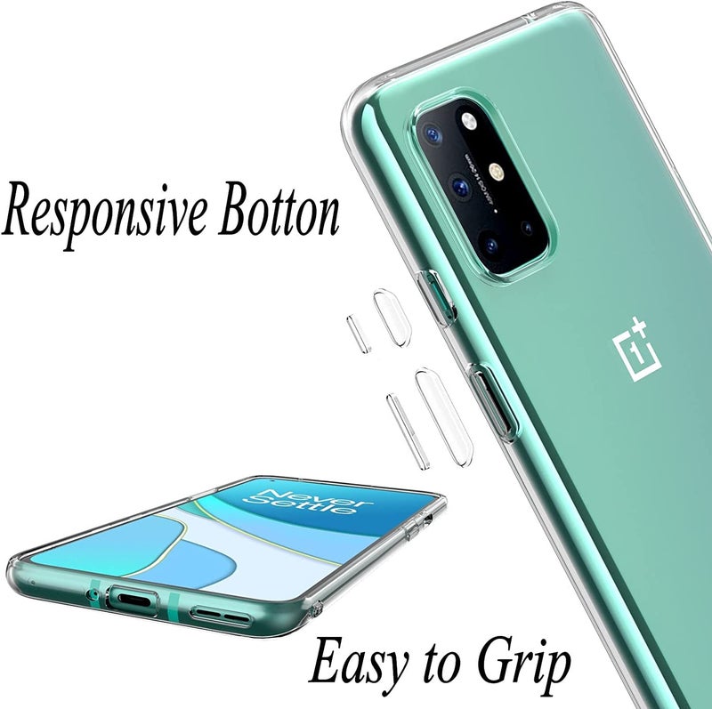 Nishtech غطاء خلفي هجين شفاف فائق النعومة نحيف مضاد للغبار مع حماية الكاميرا لهاتف OnePlus 8T / OnePlus 9R - Image 5