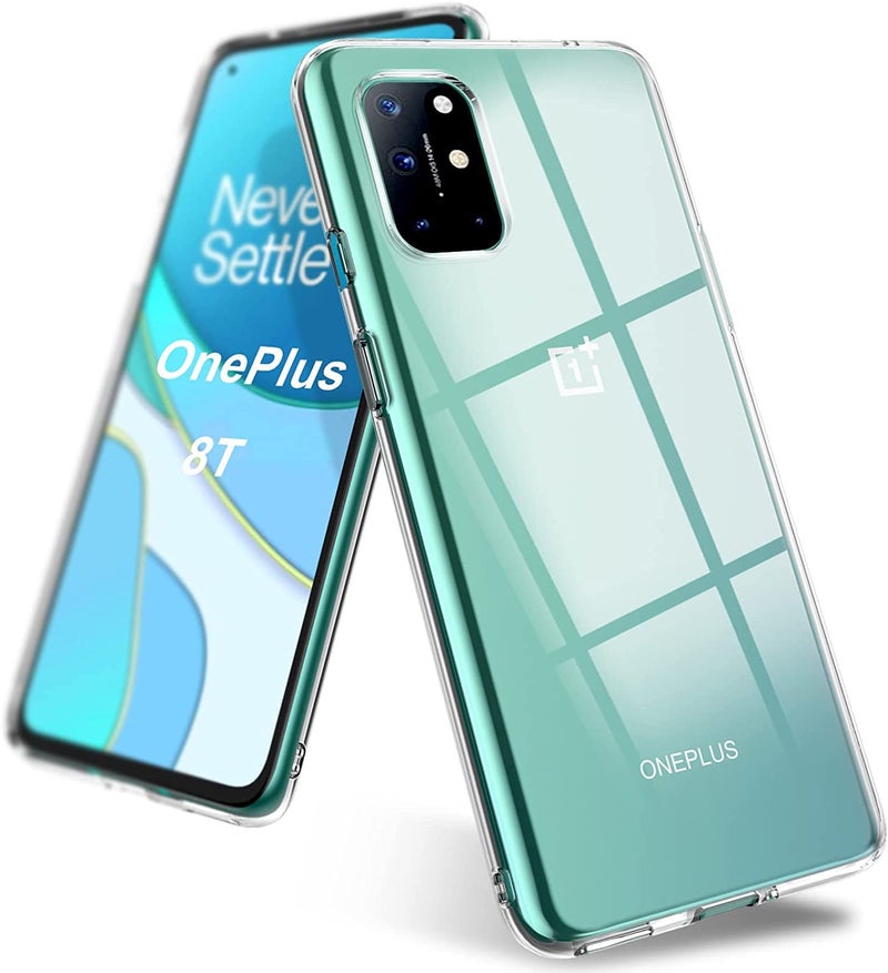 Nishtech غطاء خلفي هجين شفاف فائق النعومة نحيف مضاد للغبار مع حماية الكاميرا لهاتف OnePlus 8T / OnePlus 9R - Image 1