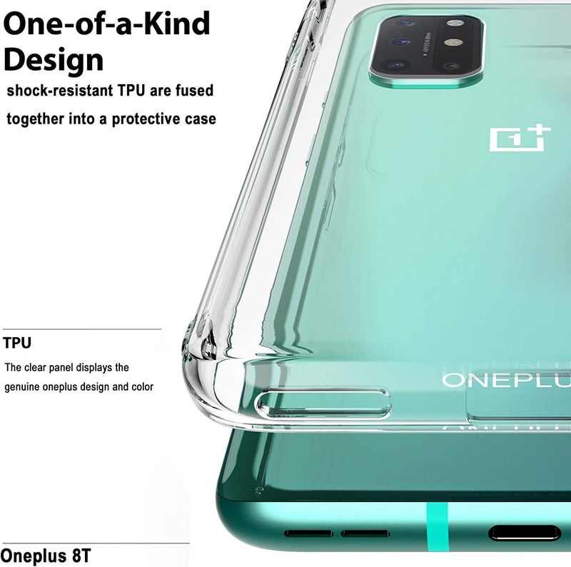 Nishtech غطاء خلفي هجين شفاف فائق النعومة نحيف مضاد للغبار مع حماية الكاميرا لهاتف OnePlus 8T / OnePlus 9R - Image 3