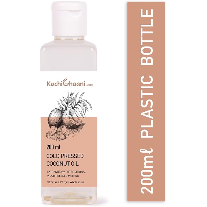 KachiGhaani.com Truly Cold Pressed Virgin Coconut Oil  100% Pure & Natural | Deeply Nourishes Skin, Strengthens Hair & Hydrates Body | Fresh, Unrefined & Multipurpose Daily Care Oil | 200ml Plastic Bottle - Image 2