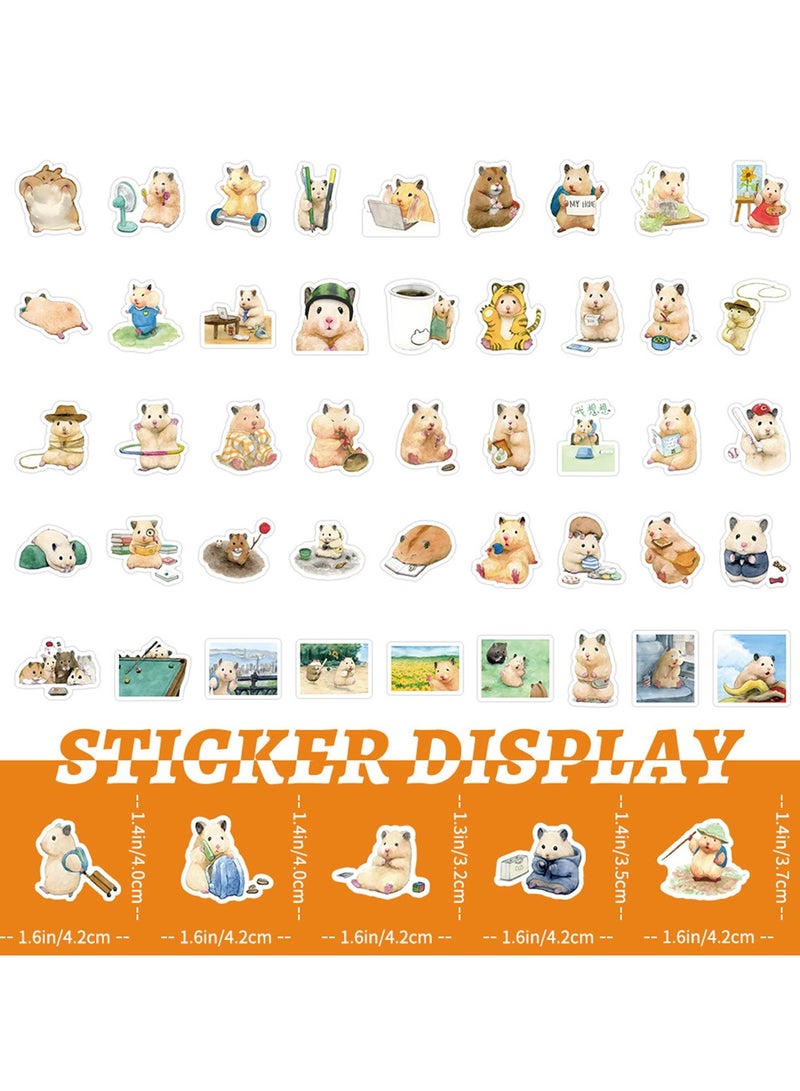 100Pcs Hamster Stickers Cute Cartoon Animals Stickers for Water Bottle Scrapbook Laptop Skateboard Computer Stickers for Teens Kids Girls - Image 4